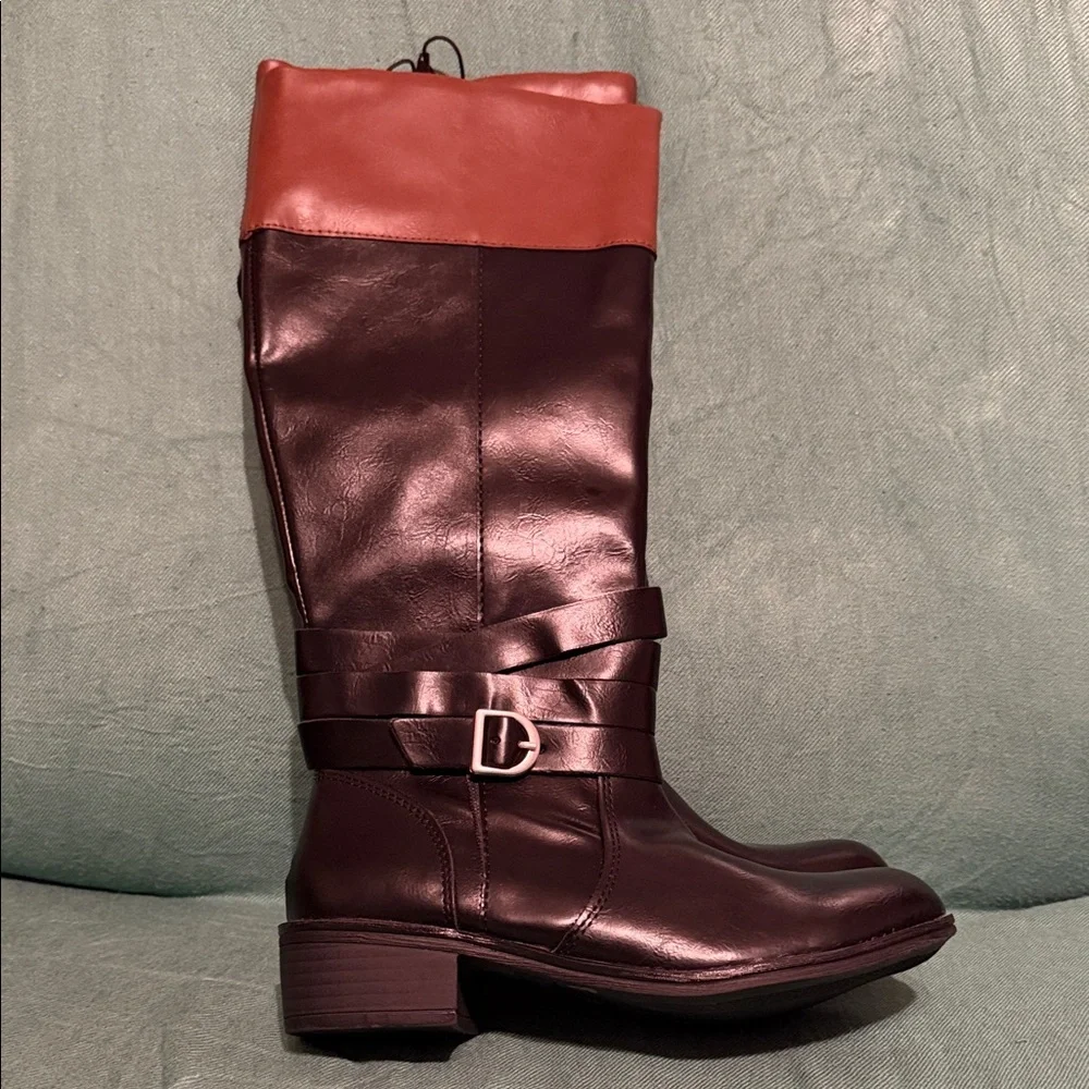 New St Johns Bay Womens Black Douglas Knee High Block Heel Riding size 6